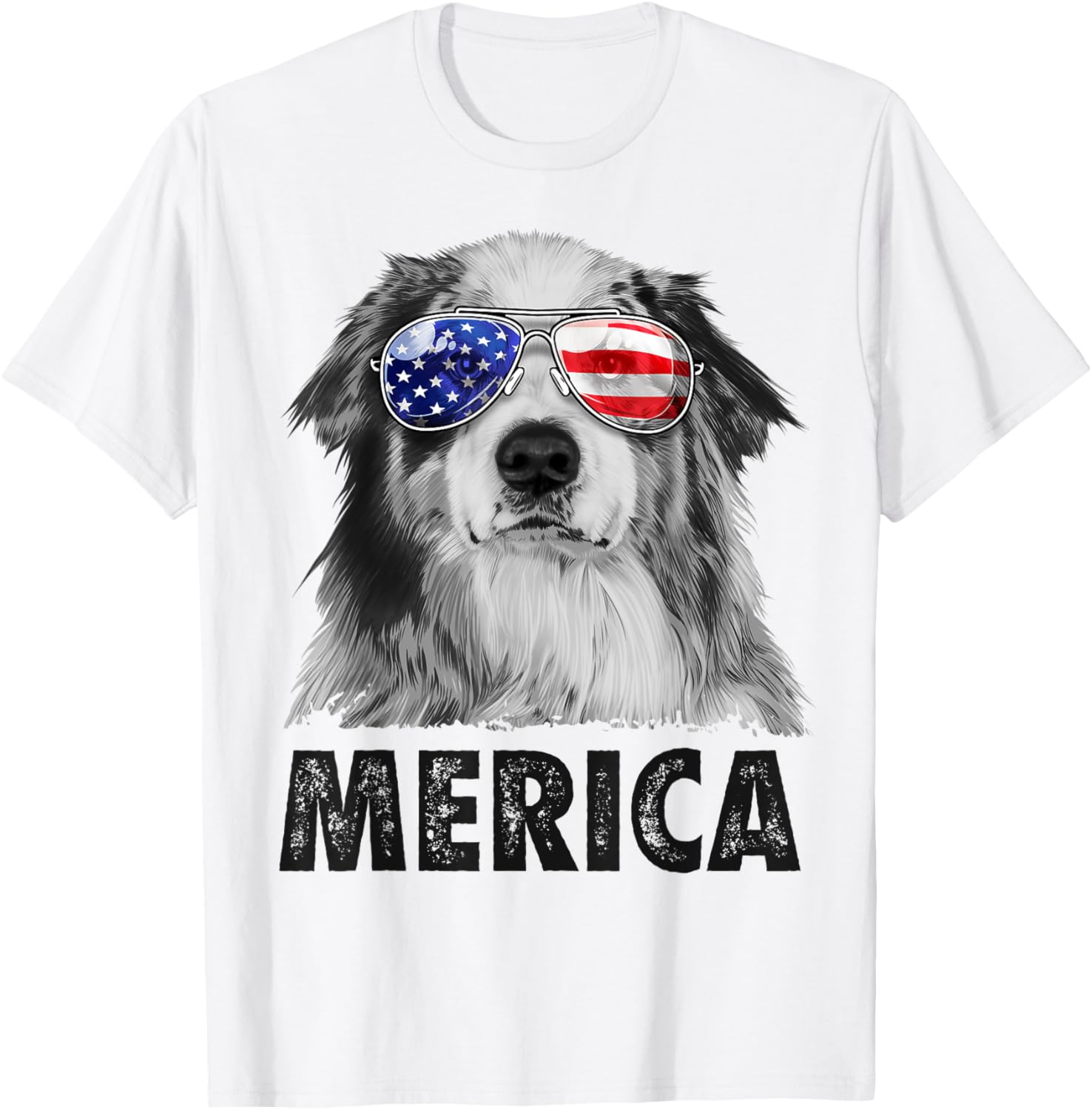Aussie Australian Shepherd 4Th Of July Merica American Flag