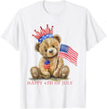 Happy 4Th Of July Patriotic Cute Teddy Bear Women Girls Kids