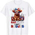 Cute Red White And Boujee Highland Cow 4Th Of July Patriotic
