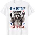 Raisin Em Feral Raccoon Patriotic 4Th Of July American Flag