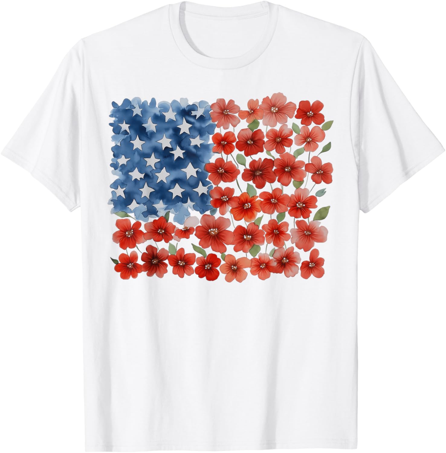 Retro Flower American Flag Usa Patriotic 4Th Of July Women