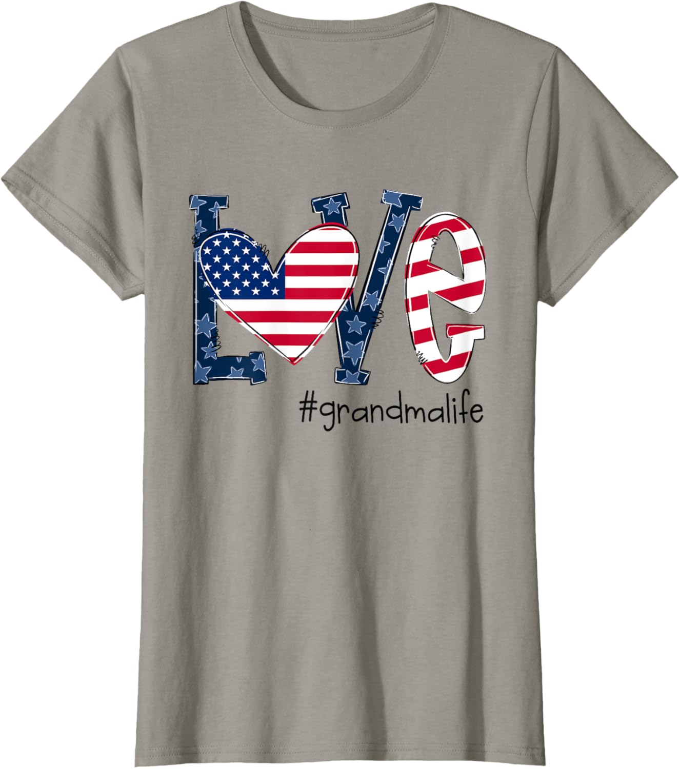 Love Grandma Life American Flag Shirt 4Th Of July T Shirt