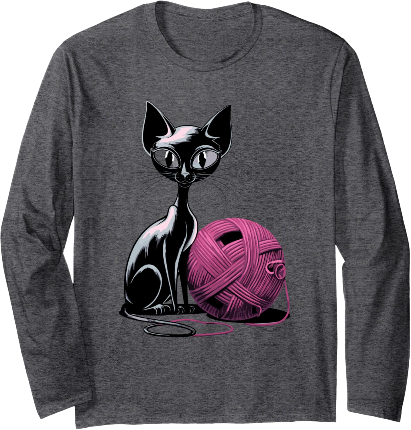Cat And Wool Yarn Delightful Companionship Long Sleeve