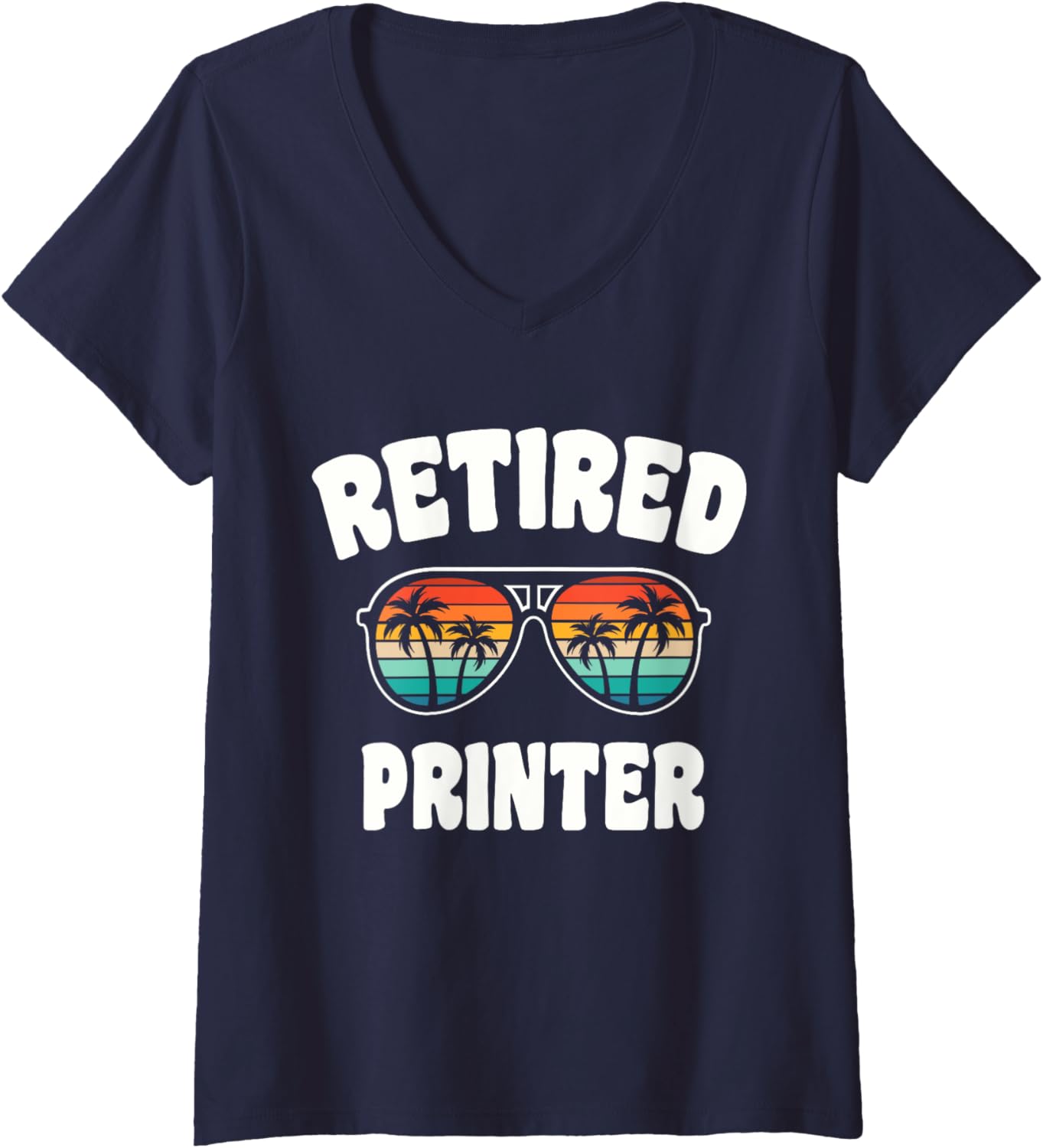 Womens Retired Printer Funny Retirement Congratulations V Neck