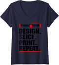 Womens Funny 3D Printing Design Men Women 3D Printer Lover V Neck