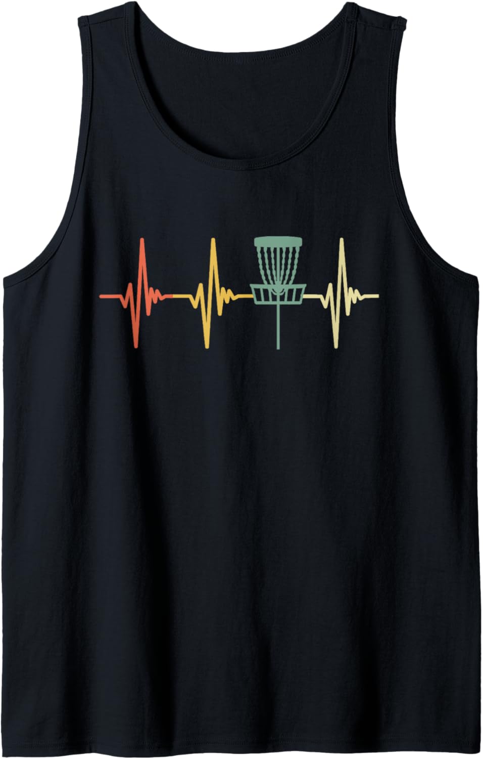 Vintage Disc Golf Retro Heartbeat Gift Disc Golf Tank Top
