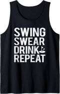 Swing Swear Drink Repeat Funny Golf Tank Top