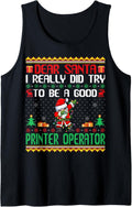 Santa Try To Be A Good Printer Operator Funny Christmas Tank Top