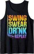 Swing Swear Drink Repeat   Funny Golf Saying Tank Top