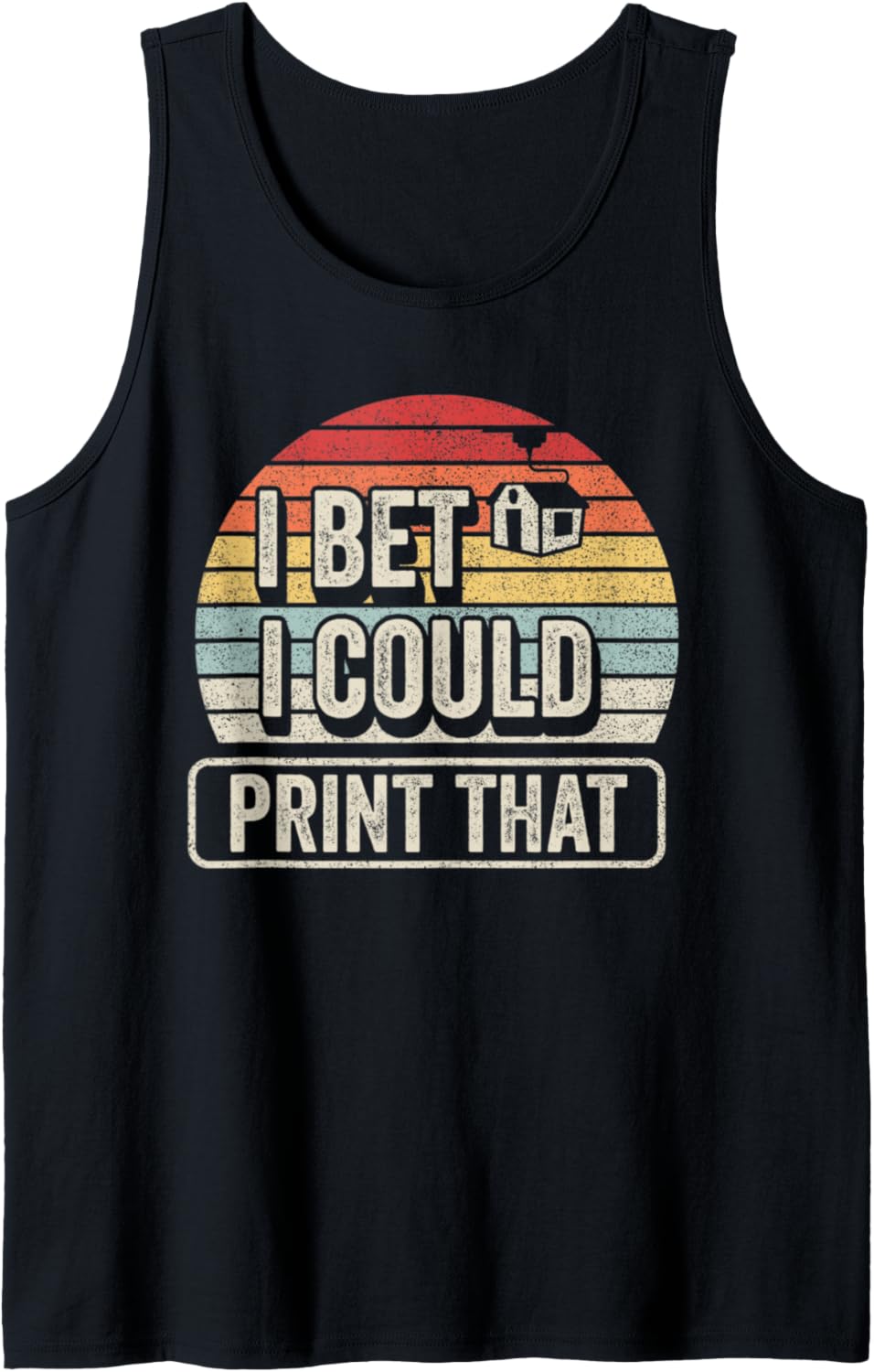 Printer Shirt Retro Vintage 3D Printing Print Lover Tank Top