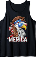 Merica Usa American Flag Patriotic 4Th Of July Bald Eagle Tank Top
