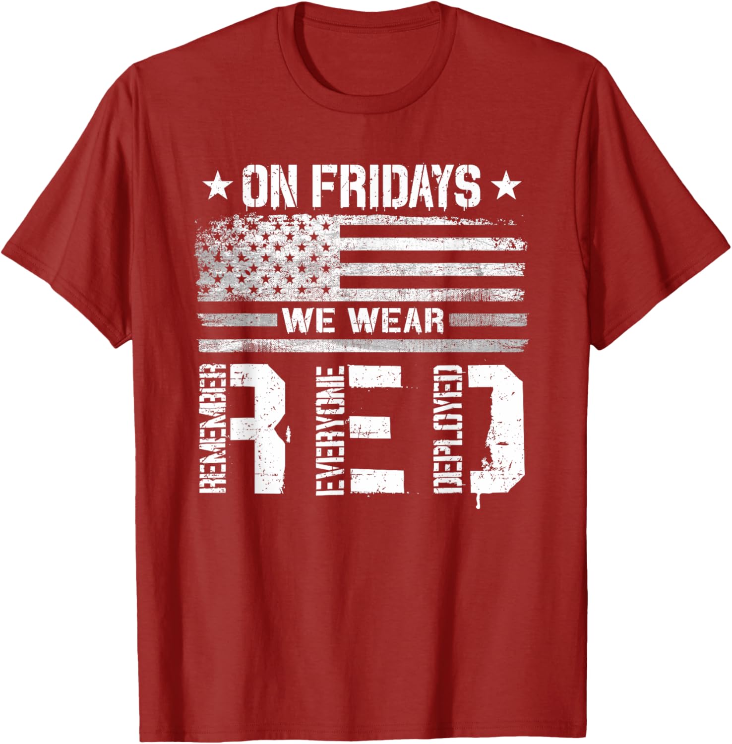 On Friday We Wear Red American Flag Military Supportive