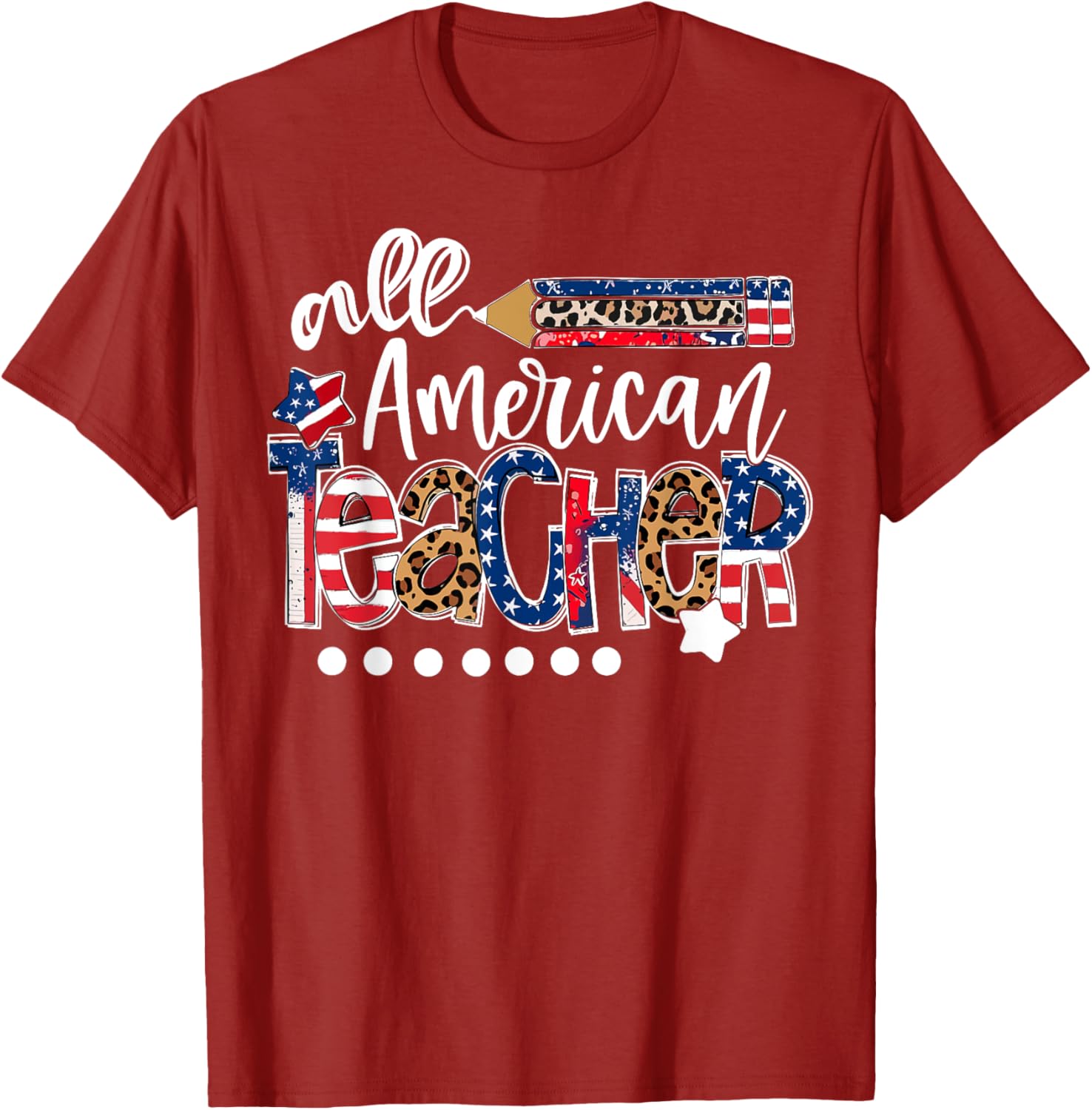 All American Teacher Back To School Usa Flag Patriotic Women