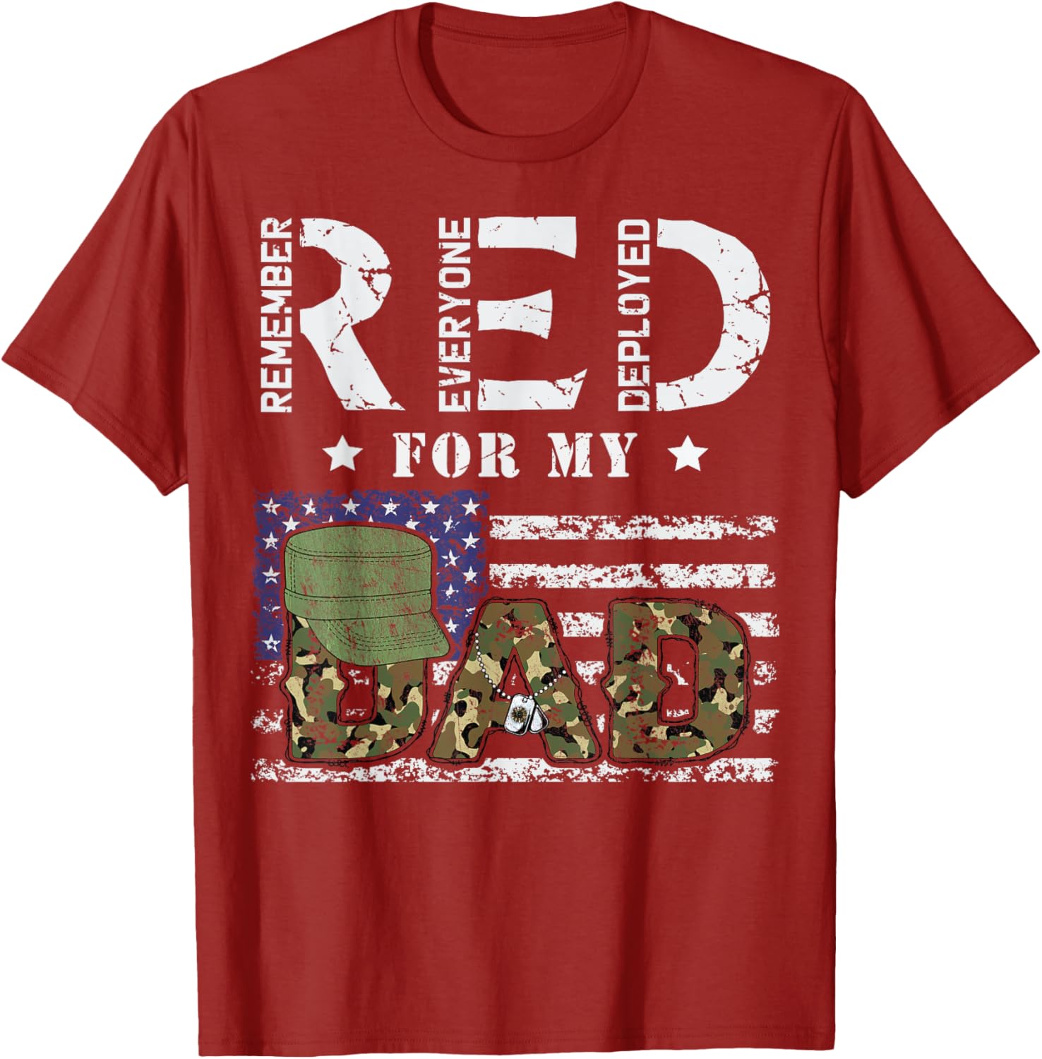 Wear Red Friday Military For My Dad Deployed Daddy Usa Flag
