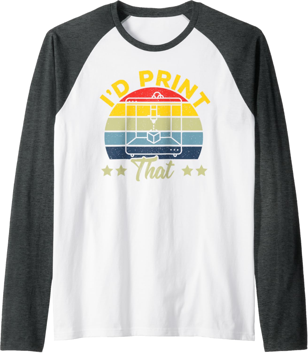 3D Printer Machine Professional 3D Printing Id Print That Raglan Baseball Tee