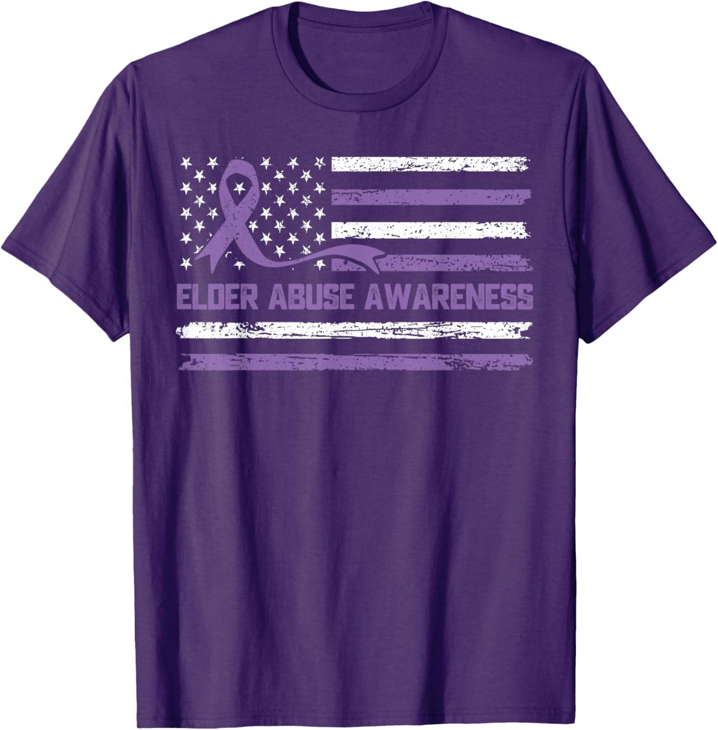 Elder Abuse Awareness Month American Flag Ribbon