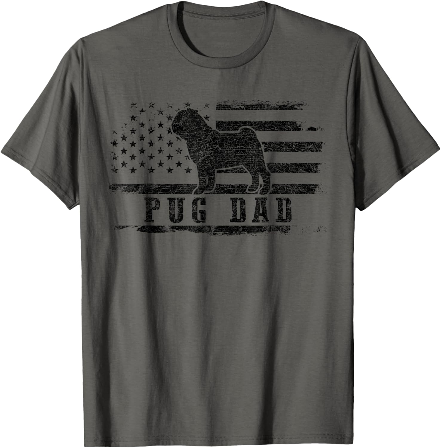 Pug Dad Distressed American Flag Patriotic Dog
