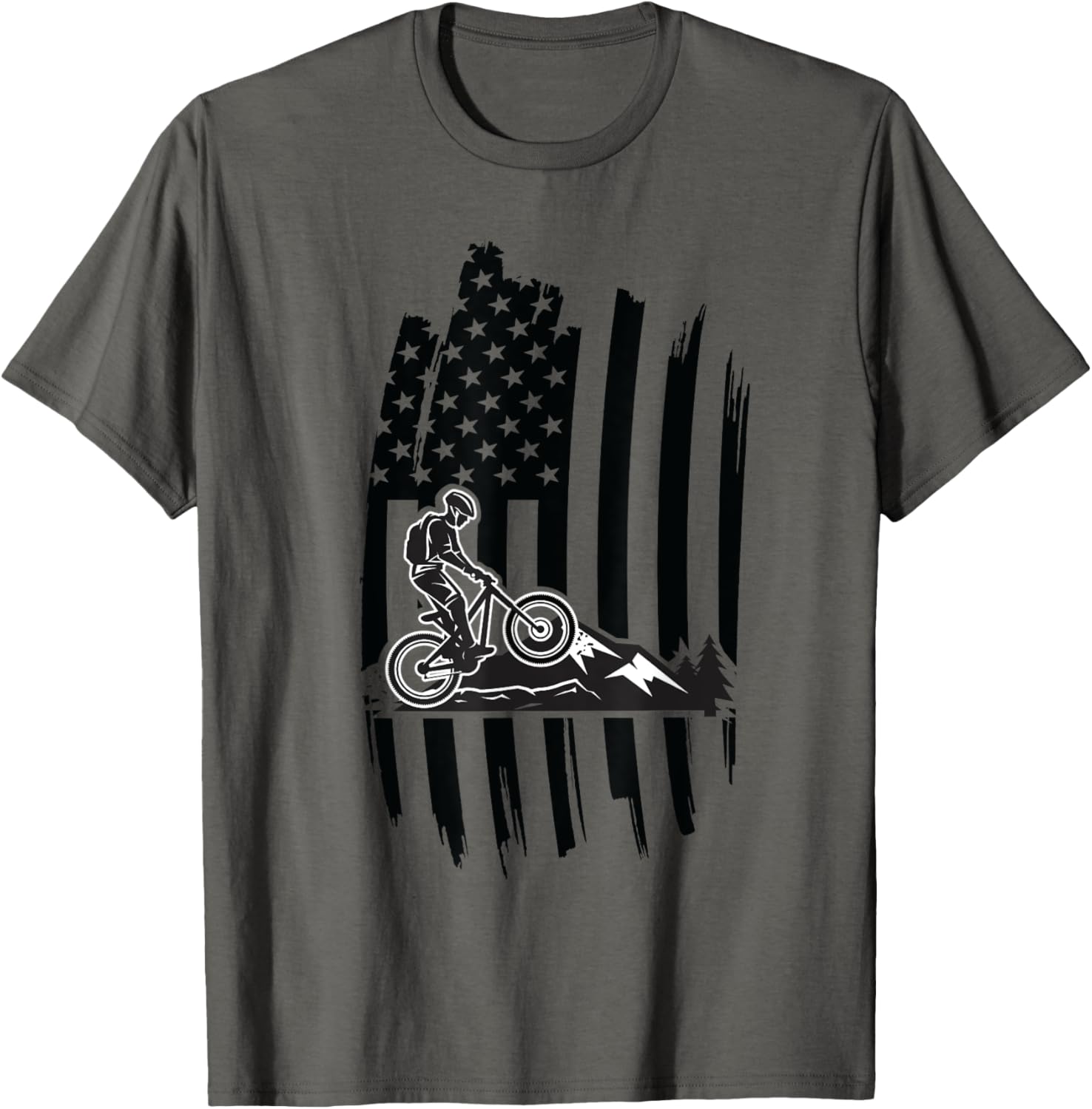 Mountain Biking Usa Flag American Themed Decor