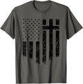Vintage Distressed Usa Flag Cross Christian Faith Gift