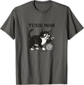 Tuxie Mom Club Black and White cat with Yarn