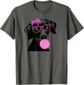 Weimaraner Mom Dog With Bubble Gum Bandana Glasses