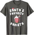 Mens Santa's Favorite Barista Coffee Maker Latte Christmas