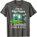 Funny Womens Girls Camping Shirt Flip Flops Roadtrips Rv