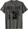 Grunge Hook American Flag Fisherman Merch Fishing Reel Life