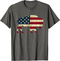 Vintage Buffalo American Flag Tshirt Bison Patriotic Gift