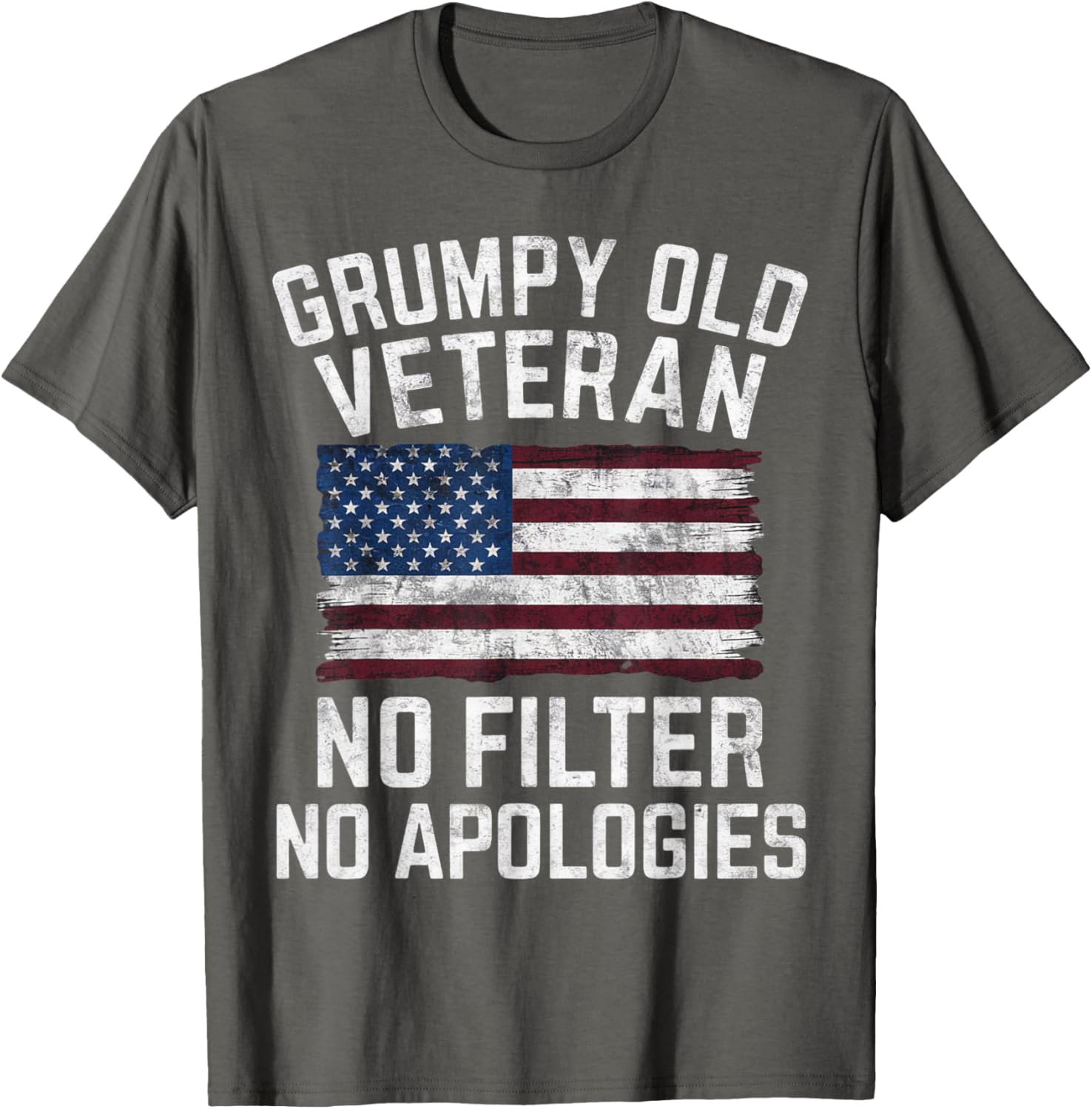 Old Vet Military Veteran Funny American Flag Grumpy