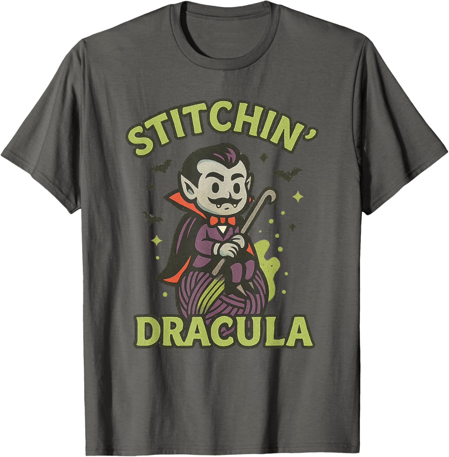 Stitchin\u2019 Dracula Halloween Crochet Funny Vampire Yarn