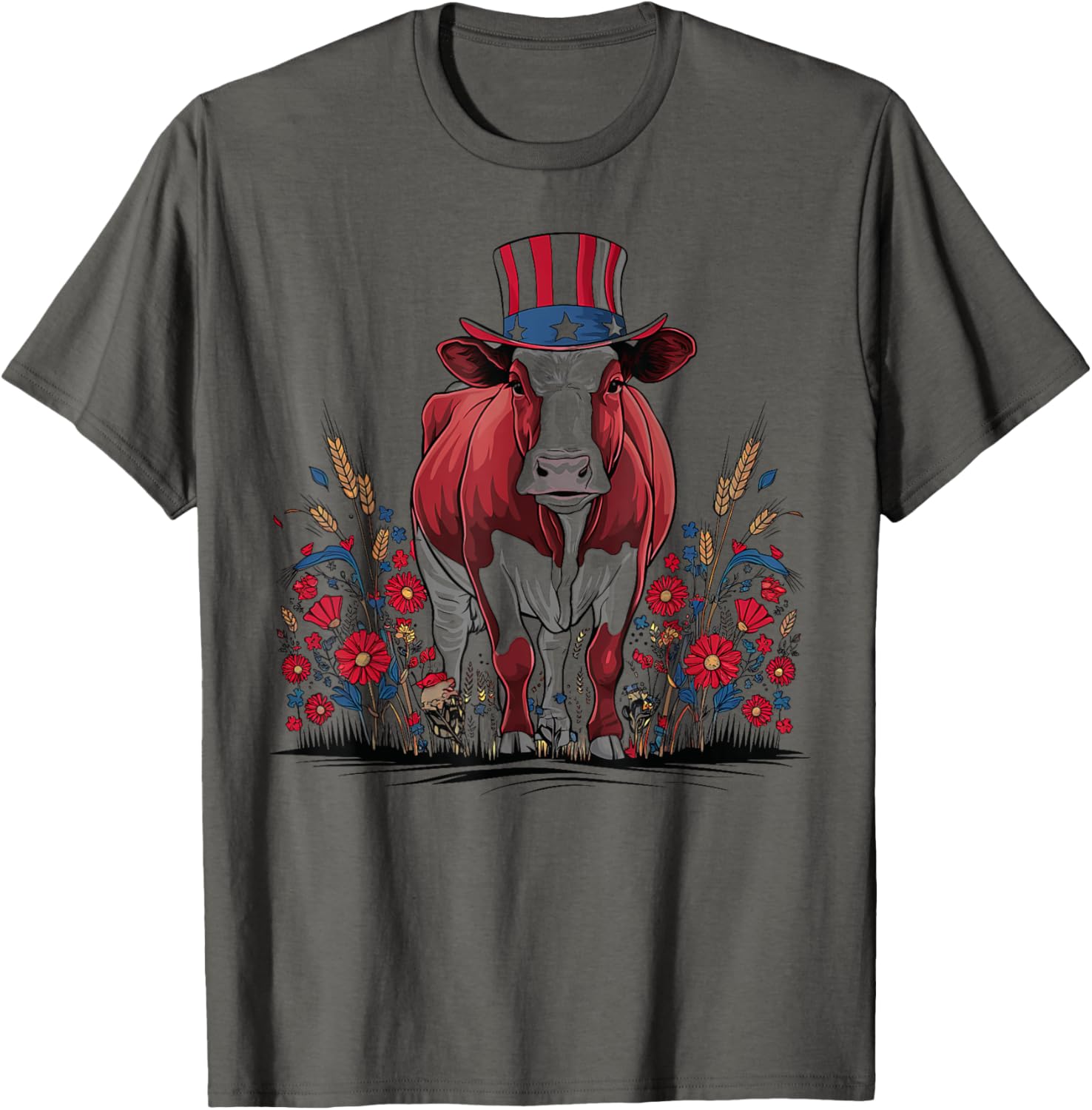 Fourth Of July Cow American Flag Farmer Gift