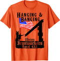 Union Ironworkers Local 433 Hanging Banging American Flag