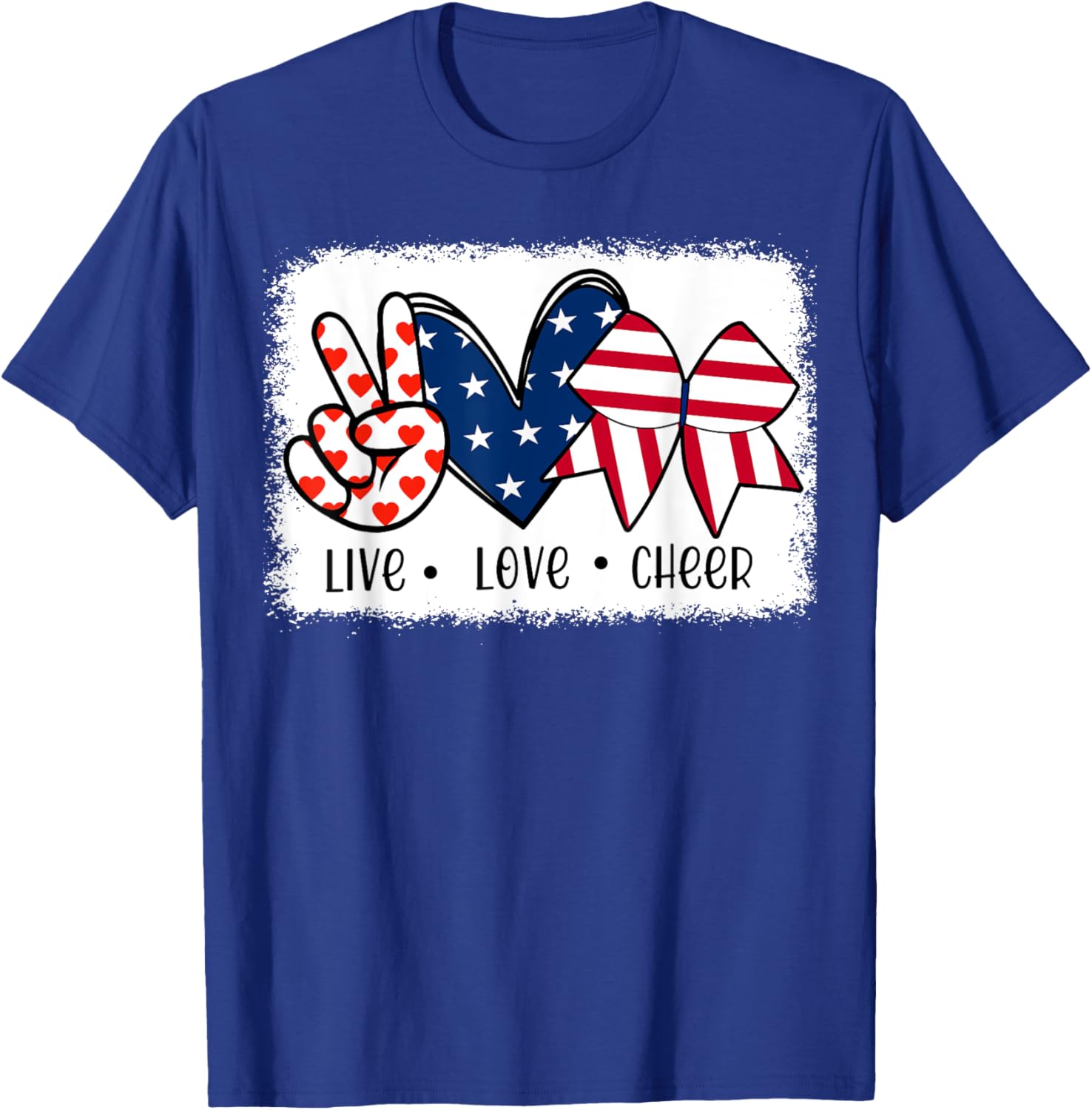 Peace Love Cheer Usa Flag 4Th Of July Cheerleading Girl Teen
