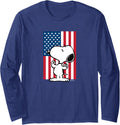Peanuts Snoopy Usa Flag Long Sleeve