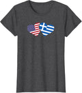 Womens Greece Usa Flag T Shirt Heart Greek American Love