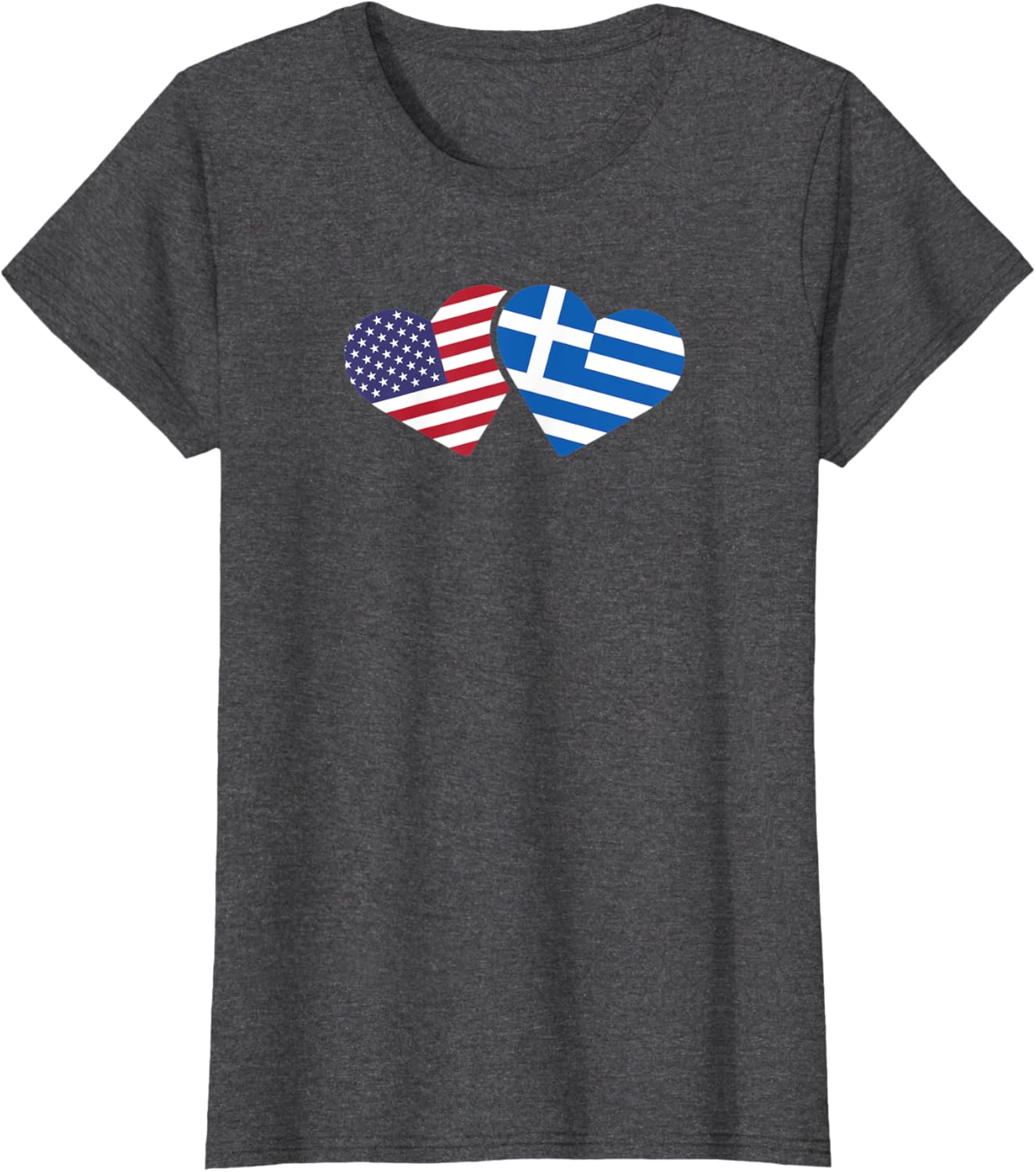 Womens Greece Usa Flag T Shirt Heart Greek American Love