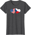 Czech Republic Usa Flag T Shirt Heart Czech Americans Love