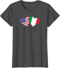 Womens Italy Usa Flag T Shirt Heart Italian American Love