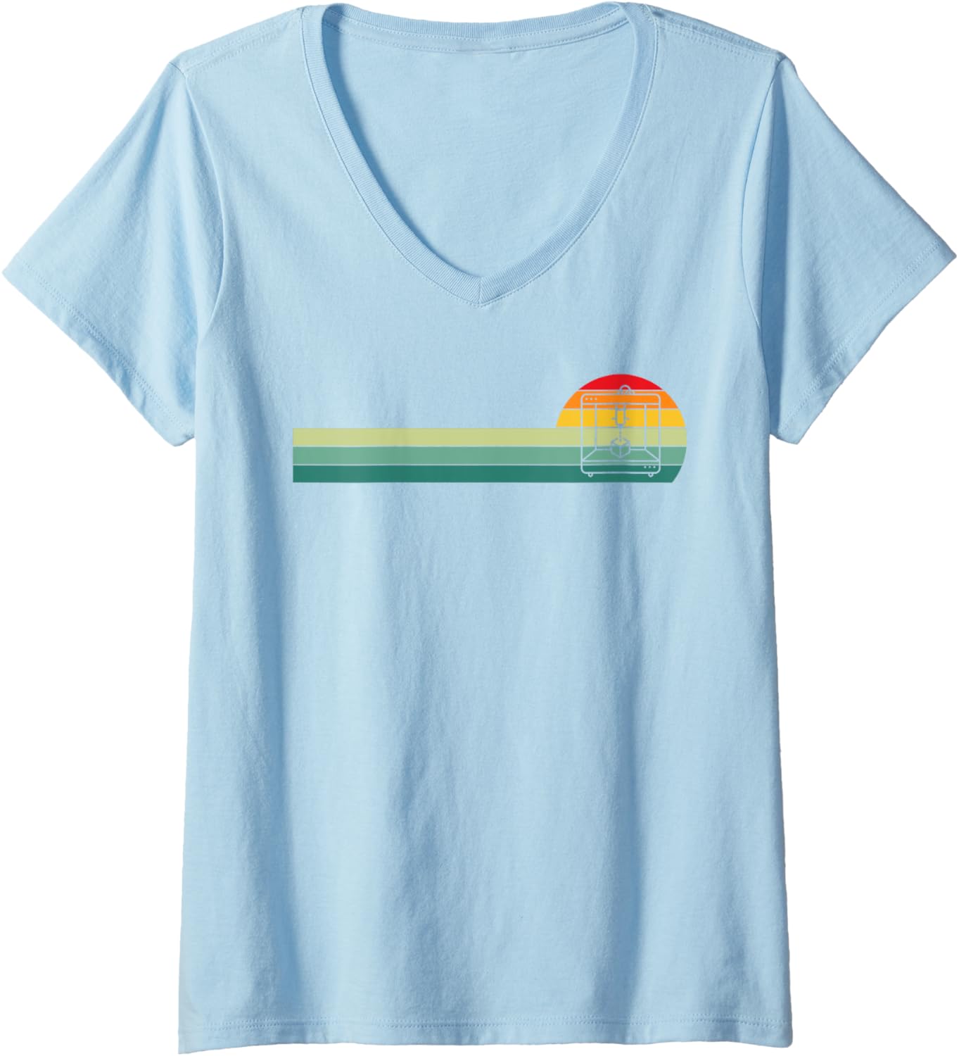 Womens Retro Vintage 3D Printer Machinist 3D Printing V Neck