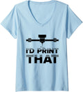 Womens Id Print That Funny Printer Geeks 3D Printing Lovers Outfit V