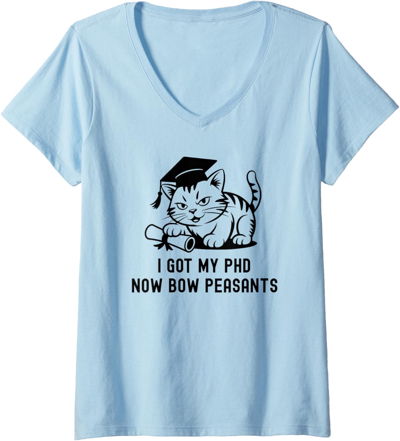 Womens I Got My Phd Now Bow Peasants Doctorate Cat Lover Phd