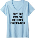 Womens Future Color Printer Operator V Neck