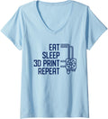 Eat Sleep 3D Print Repeat 3D Printer Printing V Neck