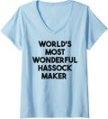 Womens World's Most Wonderful Hassock Maker V-Neck