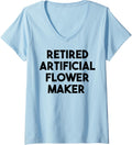 Womens Retired Artificial Flower Maker V-Neck