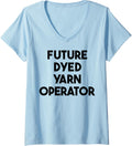 Womens Future Dyed Yarn Operator V-Neck