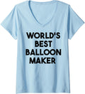 Womens World's Best Balloon Maker V-Neck