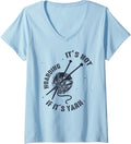 Womens It's Not Hoarding If It's Yarn Funny Knitting Lover Mother V-Neck