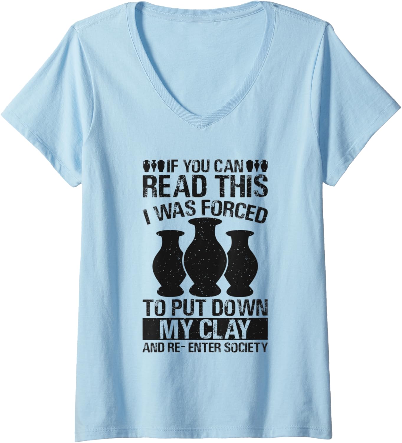 Womens Pottery Lover Funny Ceramic Clay Maker V-Neck